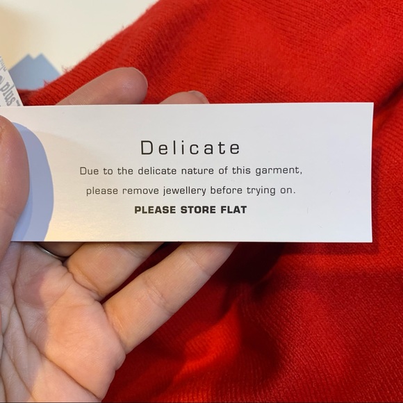 2X French Connection NWT super soft red cowl neck hi low sweater - Picture 12 of 14